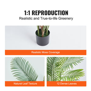 Artificial Palm Tree 1.8m | PE Material | Anti-Tip Base | Realistic Green Indoor Outdoor Faux Plant for Home, Office & Events