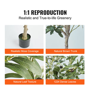 Artificial Olive Tree 15.2cm | Faux Potted Plant | PE Material with Anti-Tip Protection | Indoor/Outdoor Décor