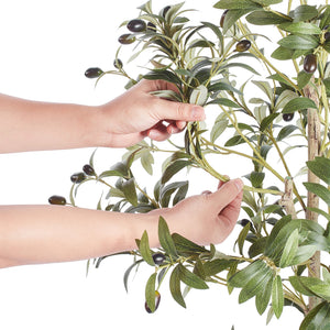 Artificial Olive Tree 15.2cm | Faux Potted Plant | PE Material with Anti-Tip Protection | Indoor/Outdoor Décor