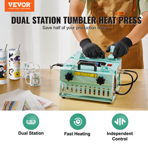 Tumbler Heat Press | Dual-Station Mug Press for 11–30oz Cups