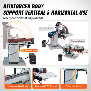 Belt Grinder Sander | 72x2" Polisher with VFD & 3 Grinding Moulds