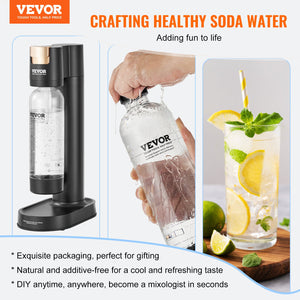 Sparkling Water Maker | Soda Machine for Home Carbonation | Starter Kit with 2 BPA-Free 1L Bottles & CO2 Cylinder | Compatible with 60L Screw-In Cylinders