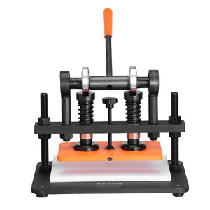 Leather Cutting Machine 10.2"x5.9" | Manual Embossing Plate Die Cutter | Dual Guide Shafts for Leather, Paper & Craft Materials