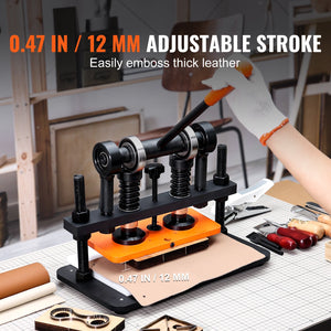 Leather Cutting Machine 10.2"x4.7" | Manual Die Cutter with Dual Guide Shafts | For Leather & Craft Materials