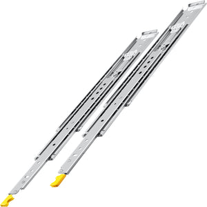 Drawer Slides with Lock 60" | Heavy Duty 500 lbs Capacity | Full Extension Ball Bearing