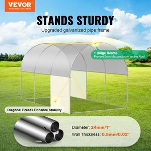 Walk-in Greenhouse | 9.6x6.4x6.2 ft PE Cover with Galvanized Frame