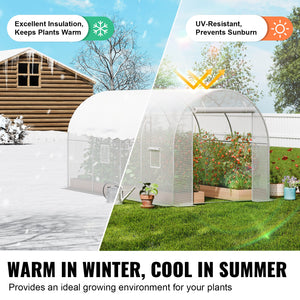 Walk-in Greenhouse | 9.6x6.4x6.2 ft PE Cover with Galvanized Frame