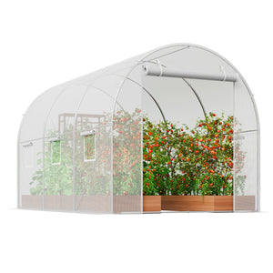 Walk-in Greenhouse | 9.6x6.4x6.2 ft PE Cover with Galvanized Frame