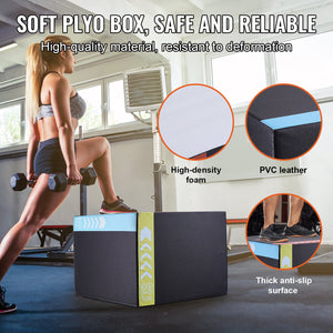 Plyometric Jump Box 3-in-1 | Foam 30/24/20" Anti-Slip Fitness Training Box