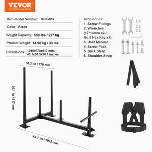 Weight Training Sled | Push/Pull Power Sled for Strength & Speed Training | Fits 5cm Weight Plates