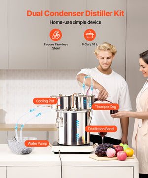 Moonshine Still | 5-Gallon Water/Alcohol Distiller with Thumper Keg & Pump