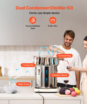 Moonshine Still | 8-Gallon Water/Alcohol Distiller with Thumper Keg & Pump