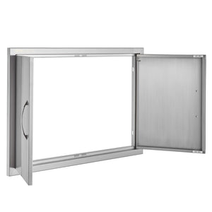 BBQ Access Door 838x558mm | Double Stainless Steel Flush Mount for Outdoor Kitchens
