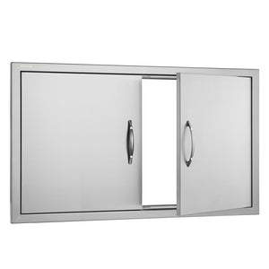 BBQ Access Door | 915x533mm Double Stainless Steel Outdoor Kitchen Doors | Flush Mount BBQ Island Access