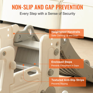 Toddler Slide & Playhouse | Indoor Outdoor Kids Slide with Climbing Ladder & Bus Design | Raised Handrail & Anti-Slip | 50kg Capacity for Ages 1-12