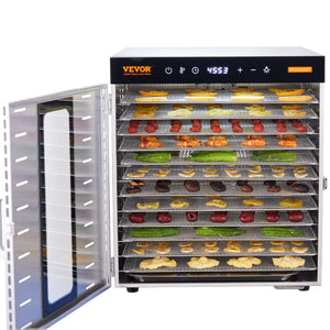 Food Dehydrator | 10-Tray 1000W Stainless Steel Jerky & Fruit Dryer