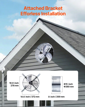 Gable Mount Fan | 380mm 1300CFM with Adjustable Thermostat