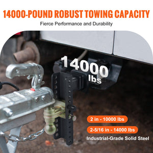 Adjustable Trailer Hitch | 25.4cm Drop & 21.59cm Rise | 5.08cm Receiver | 6350kg GTW | Tow Balls & Lock