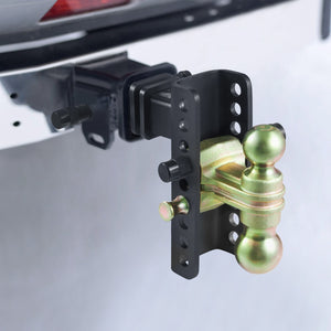 Adjustable Trailer Hitch | 15.24cm Drop & 11.43cm Rise | 5.08cm Receiver | 6350kg GTW | Tow Balls & Lock