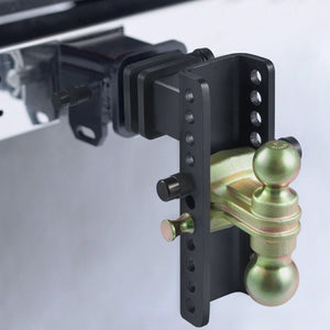 Adjustable Trailer Hitch | 20.32cm Drop & 16.51cm Rise | 6.35cm Receiver | 6577kg GTW | Tow Balls & Lock