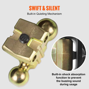 Adjustable Trailer Hitch | 25cm Drop & 21.59cm Rise | 6.35cm Receiver | 6577kg GTW | Tow Balls & Lock