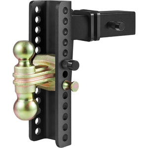 Adjustable Trailer Hitch | 25cm Drop & 21.59cm Rise | 6.35cm Receiver | 6577kg GTW | Tow Balls & Lock