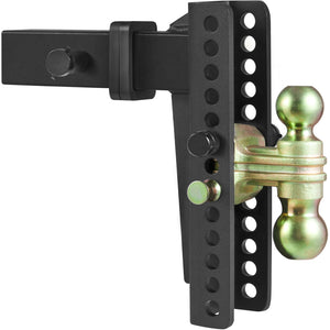 Adjustable Trailer Hitch | 25cm Drop & 21.59cm Rise | 6.35cm Receiver | 6577kg GTW | Tow Balls & Lock