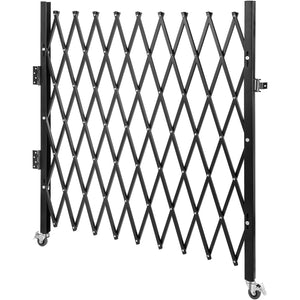 Single Folding Security Gate 85"H x 95"W | Steel Accordion Expandable Door with Padlock | Rolling Barricade for Commercial Security