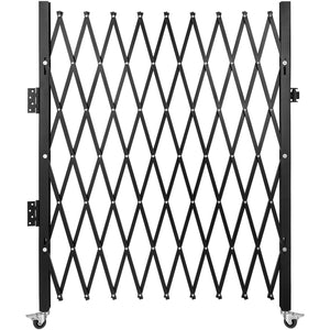 Single Folding Security Gate 85"H x 95"W | Steel Accordion Expandable Door with Padlock | Rolling Barricade for Commercial Security