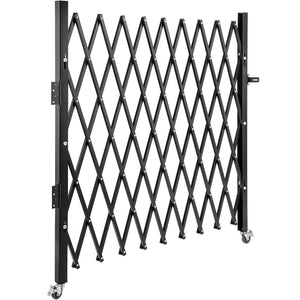 Single Folding Security Gate 85"H x 95"W | Steel Accordion Expandable Door with Padlock | Rolling Barricade for Commercial Security