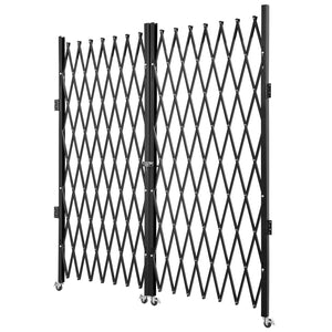 Folding Security Gate | Double Scissor Door Barrier | 5.1' H x 10.2' W Expandable Steel Design