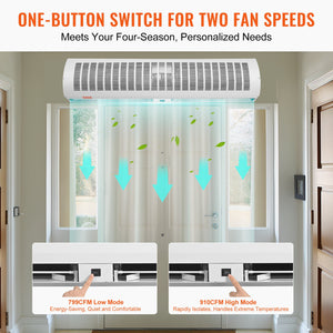 Commercial Air Curtain 1.1m | 2-Speed 2292m³/h | UL Certified Wall-Mount Indoor Over-Door Fan