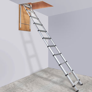 Attic Ladder | Telescoping Aluminum 100x60cm | Fits 2.98–3.2m Ceilings | 158kg Capacity
