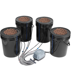 Hydroponics Grow System | DWC with 4 Buckets & Top Drip