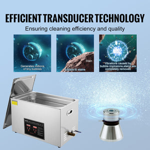 Ultrasonic Cleaner | 30L Stainless Steel Professional Heated Jewelry Cleaner with Timer