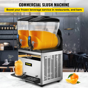 Slush Machine 2x15L | Commercial Frozen Drink & Margarita Maker