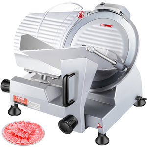 Commercial Meat Slicer 240W | 10" Carbon Steel Blade | Adjustable 0-12mm Thickness | 350-400RPM