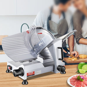 Commercial Meat Slicer 240W | 10" Carbon Steel Blade | Adjustable 0-12mm Thickness | 350-400RPM