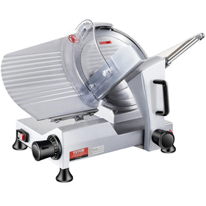 Commercial Meat Slicer 240W | 10" Carbon Steel Blade | Adjustable 0-12mm Thickness | 350-400RPM