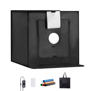 Photo Studio Light Box | 3000–5600K Adjustable 3-Color Lighting | 50.5x48.5x49.5cm Tent