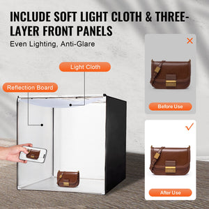 Photo Studio Light Box | 5600K with 210 LEDs | 100x100x100cm Large Shooting Tent