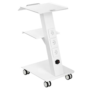 Dental Trolley Cart | 3-Layer Mobile Rolling Cart with Socket