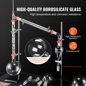 Distillation Kit | 1000ml 29-Piece Borosilicate Glass Lab Set