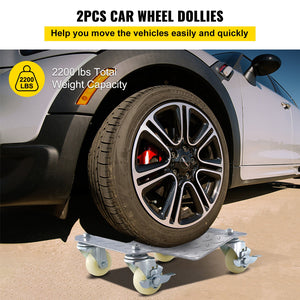 Tire Wheel Dollies | 12"x16" Platform with 3" Casters | Vehicle Repair & Moving Tool | Set of 2