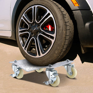 Tire Wheel Dollies | 12"x16" Platform with 3" Casters | Vehicle Repair & Moving Tool | Set of 2