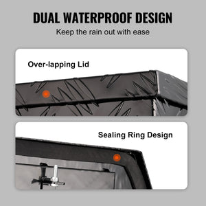 Trailer Tongue Box 29"x16.5"x18" | Aluminum Diamond Plate Tool Chest with Lock & Keys