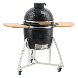 Portable Charcoal Grill | Stainless Steel BBQ Grill with Cart & Cover | Outdoor Smoker for Camping & Backyard