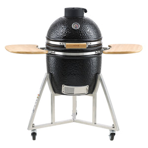 Portable Charcoal Grill | Stainless Steel BBQ Grill with Cart & Cover | Outdoor Smoker for Camping & Backyard