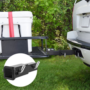 Trailer Hitch Extender 2" | 7" Extension Length | 4000lbs Towing Capacity | Includes Hitch Pins, Clips, Bolt & Nut | Black Powder Coated Steel