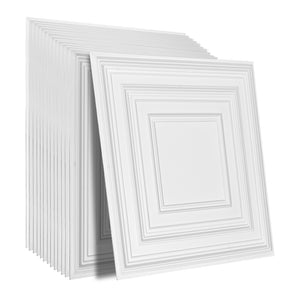 Ceiling Tiles | 12-Pack 24x24" PVC White Peg Pattern Panels